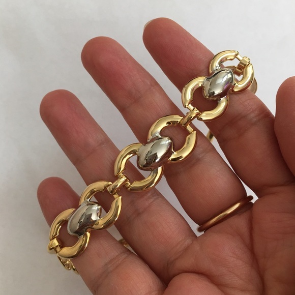 White and yellow gold plated bracelet - Picture 2 of 7